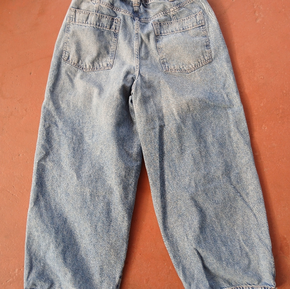 FREE PEOPLE Newbies Solid Wide Leg Slouchy Jeans Large We The Free - Picture 7 of 11